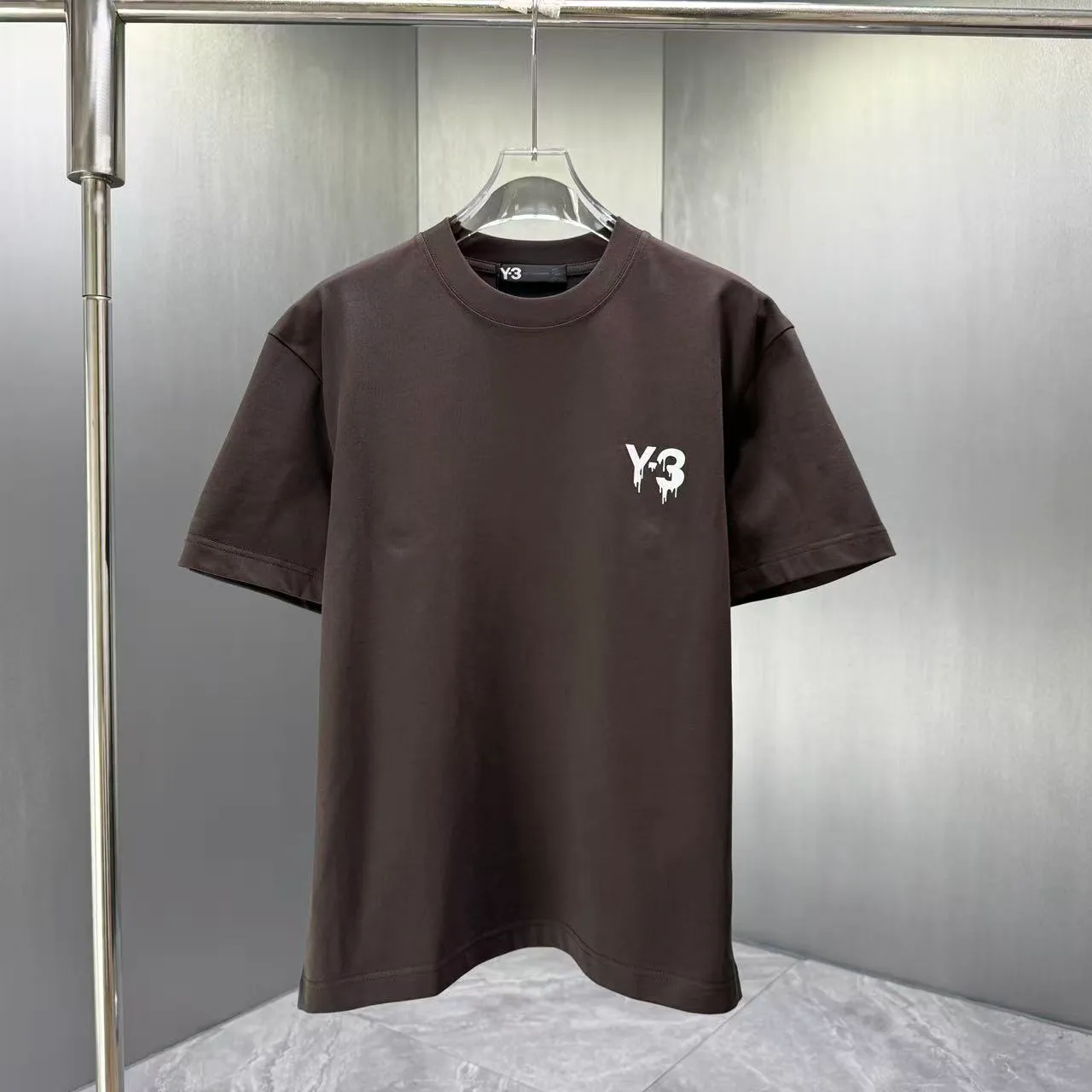Y 3 Yohji Yamamoto 2026 Spring and Summer New Arrival short-sleeved T-shirt Customized pure cotton letter logo flocking Color: Black White Color Sizes: S M L XL XXL