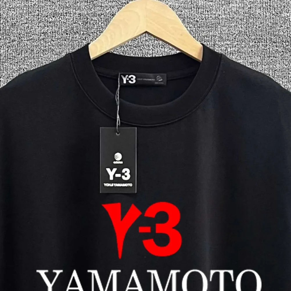 Y 3* * *yoji 2026 spring and summer New Arrival Classic personalized front and rear letter logo printed T-shirt Double yarn custom plain cotton fabric short-sleeved T-shirt Men and women Same Style Color: Black White Gray Size: S (90-130 pounds) M (120-150 pounds) L (140-165 pounds) XL (160-180 pounds) XXL (180 pounds)