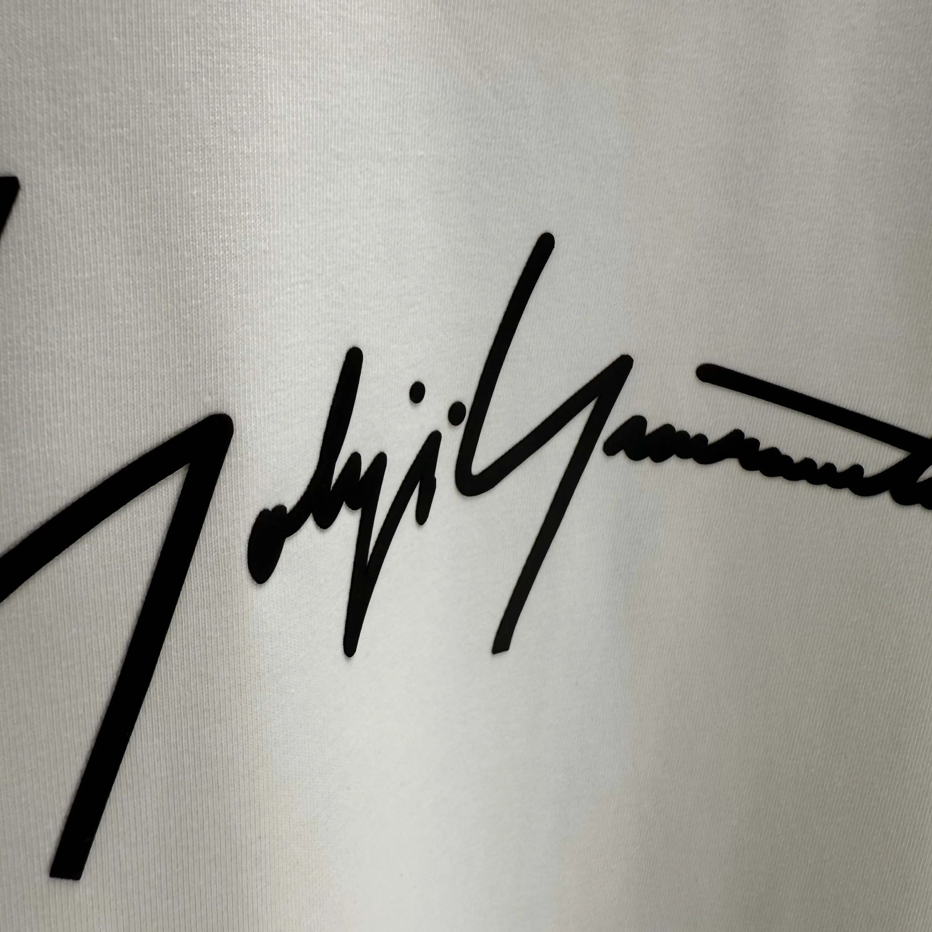 Y 3 Yohji Yamamoto 2025 Autumn and Winter New Arrival thick long-sleeved T-shirt Gram pure cotton letter logo signature three-dimensional silicone Color: Black White Angora Red Sizes: S M L XL