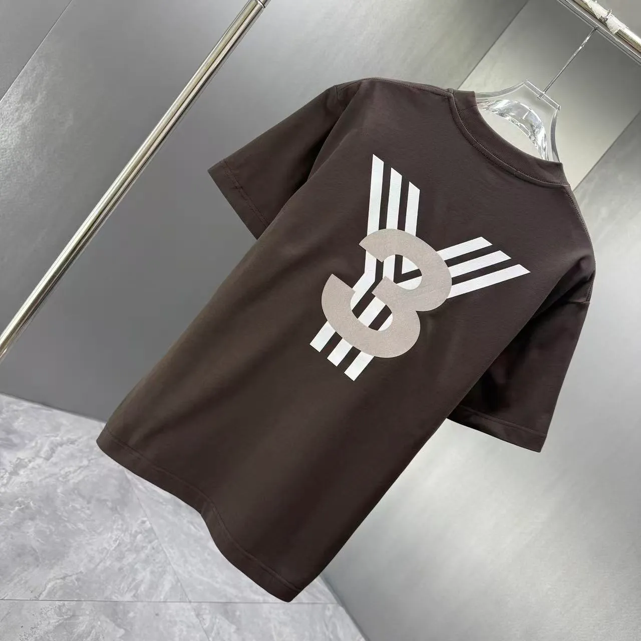 Y 3 Yohji Yamamoto 2026 Spring and Summer New Arrival short-sleeved T-shirt Customized pure cotton letter logo flocked patch Color: Black White Color Sizes: S M L XL XXL