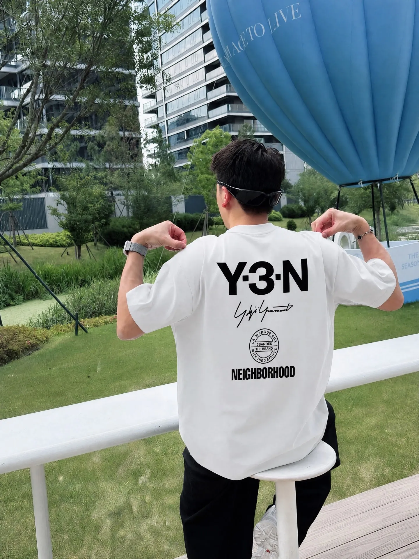 Y 3～ Front and back letter logo signature thick plate Epoxy "Difference currency fabric" Double yarn pure cotton, tight yarn short-sleeved T-shirt top short-sleeved tee The upper body is very comfortable, Same Style half-sleeves for men and women, dropped shoulders loose version Color: Black White Coffee Brown Size: S (90-130 pounds) M (125-150 pounds) L (135-165 pounds) XL (160-190 pounds) XXL (185 kilograms)