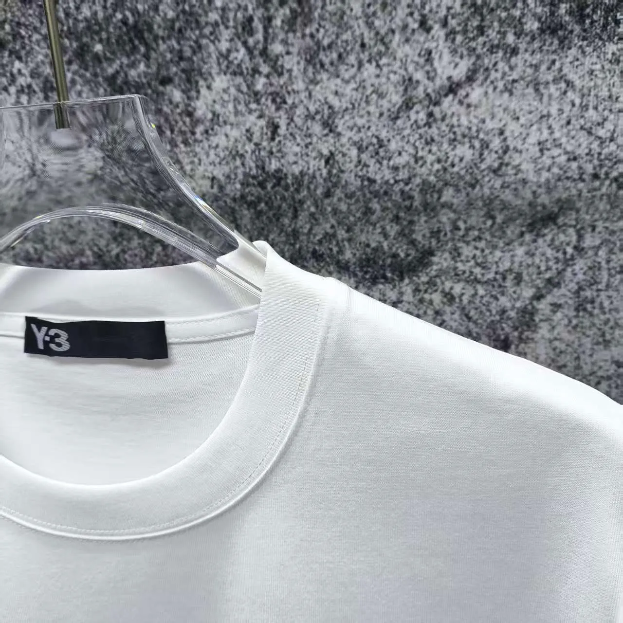 Y 3 Yohji Yamamoto 2026 Spring and Summer New Arrival flocked logo short-sleeved T-shirt loose fit for men and women Same Style Size S M L XL XXL Black White