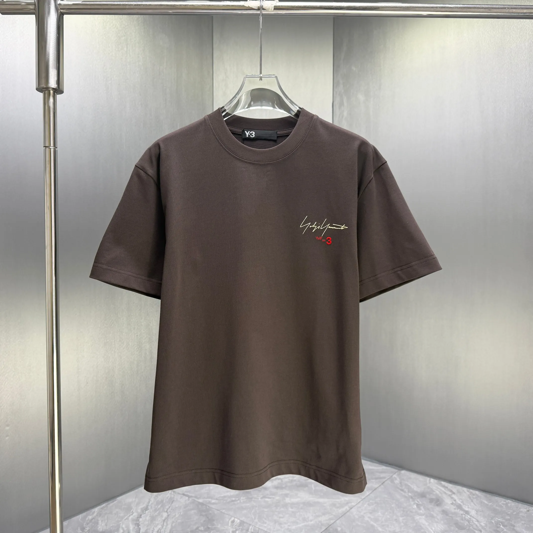 Y 3 Yohji Yamamoto 2026 Spring and Summer New Arrival short-sleeved T-shirt Customized pure cotton letter logo flocking Color: Black White Color Sizes: S M L XL XXL