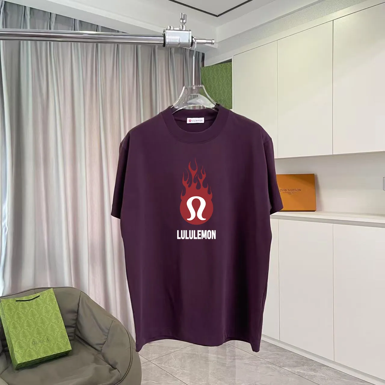 lulu* 2025 New Arrival logo g t Same Style Size：S M L XL XXL ：Black White Pink Purple