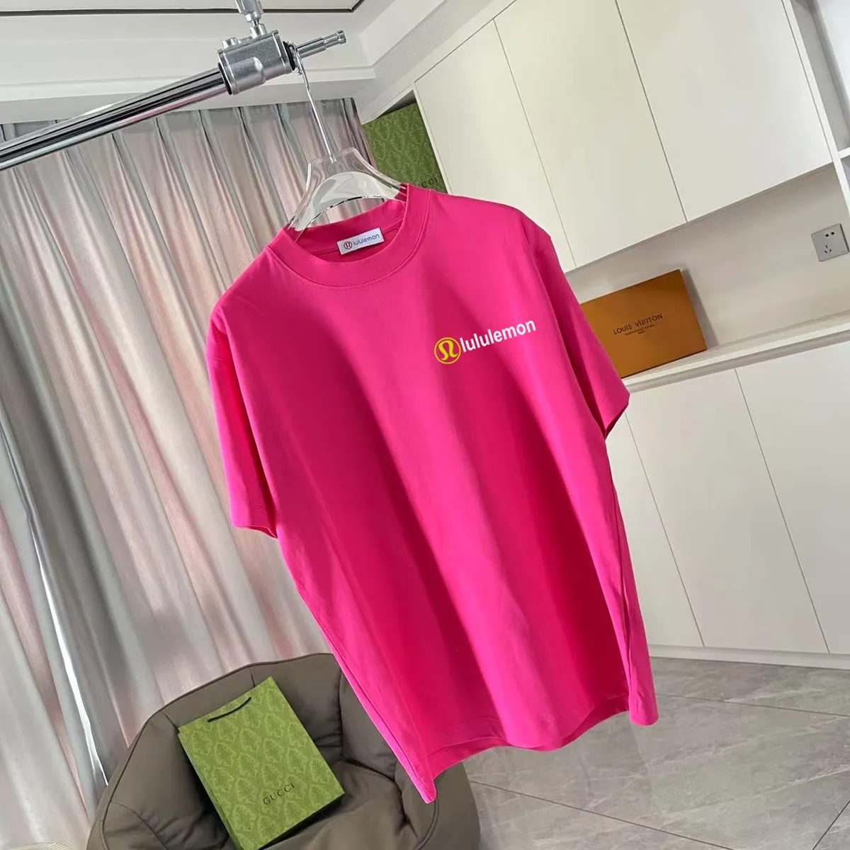 lulu* 2025 New Arrival logo g t Same Style Size：S M L XL XXL ：Black White Red Gray