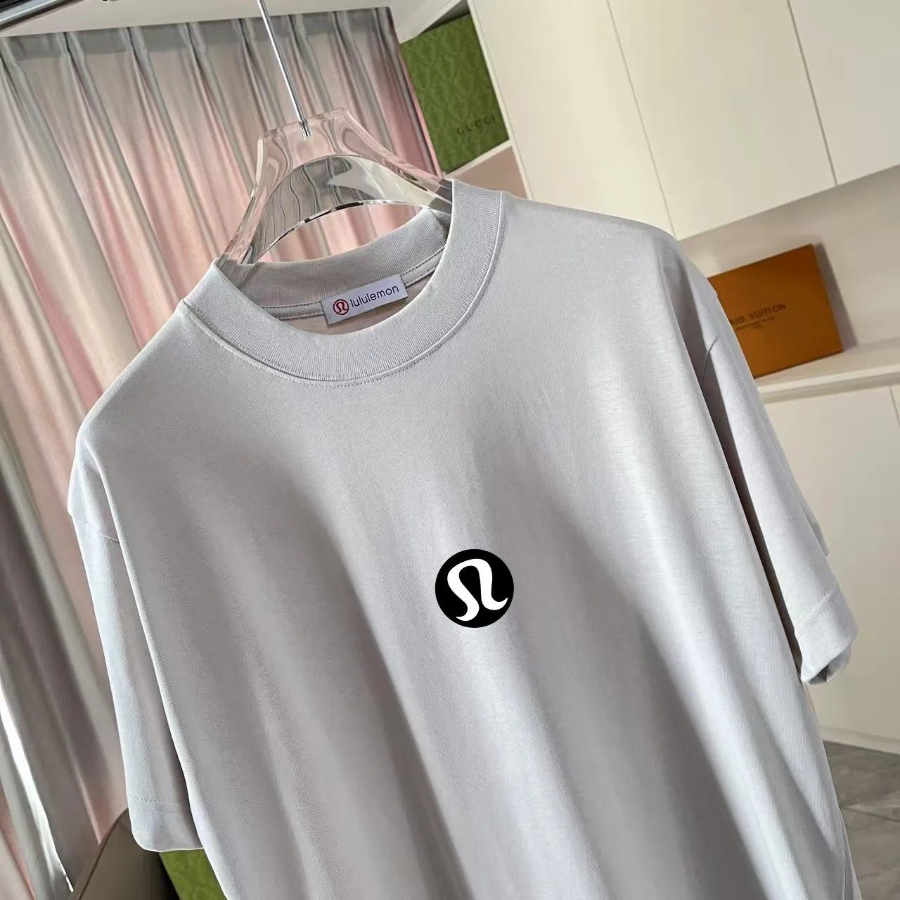 lulu* 2025 New Arrival logo g t Same Style Size：S M L XL XXL ：Black White Red Gray