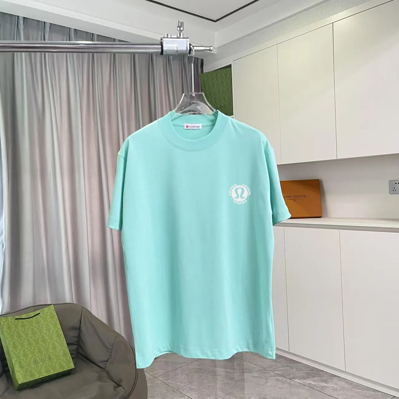 lulu* 2025 New Arrival logo g t Same Style Size：S M L XL XXL ：Black White Green Purple