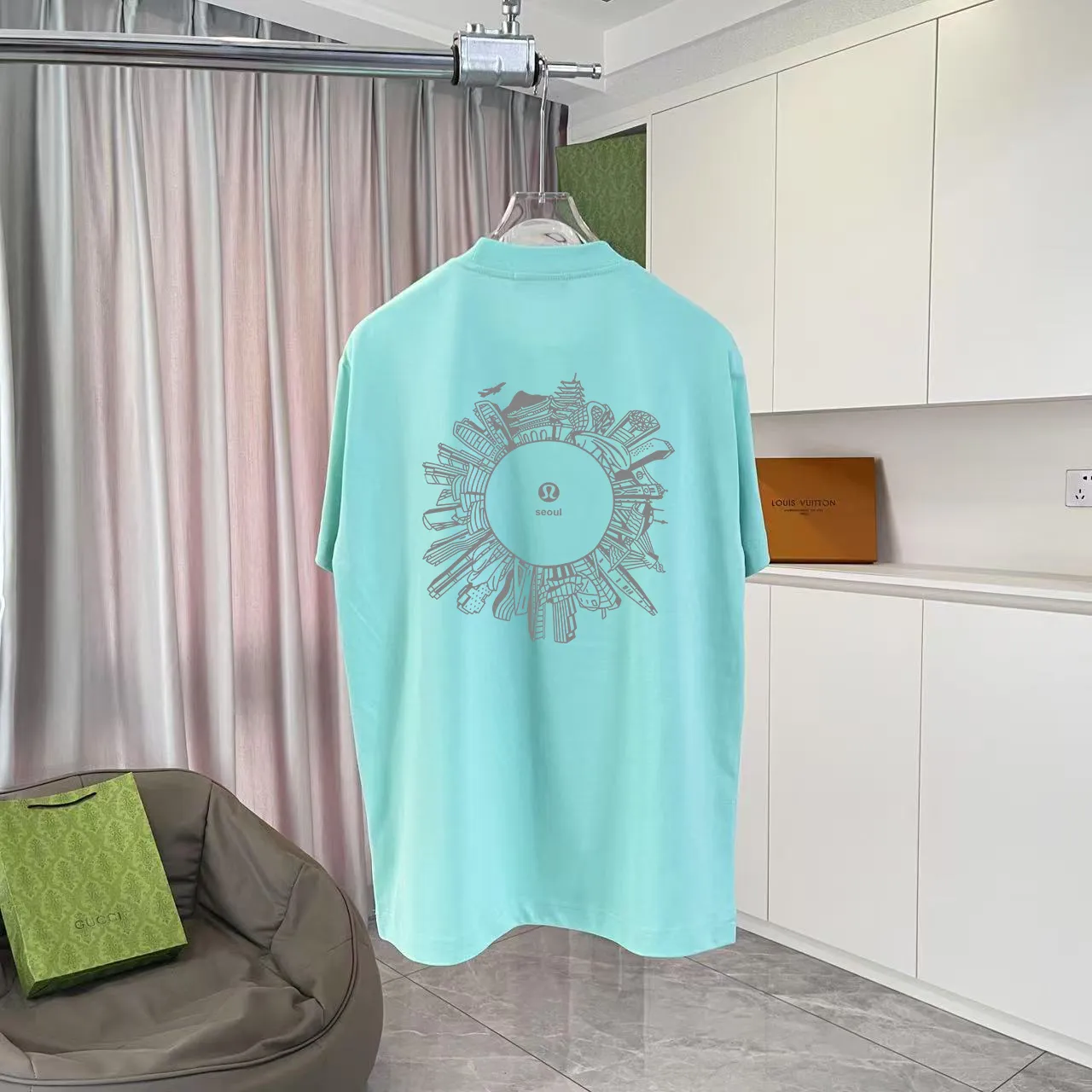 lulu* 2025 New Arrival logo g t Same Style Size：S M L XL XXL ：Black White Green Purple