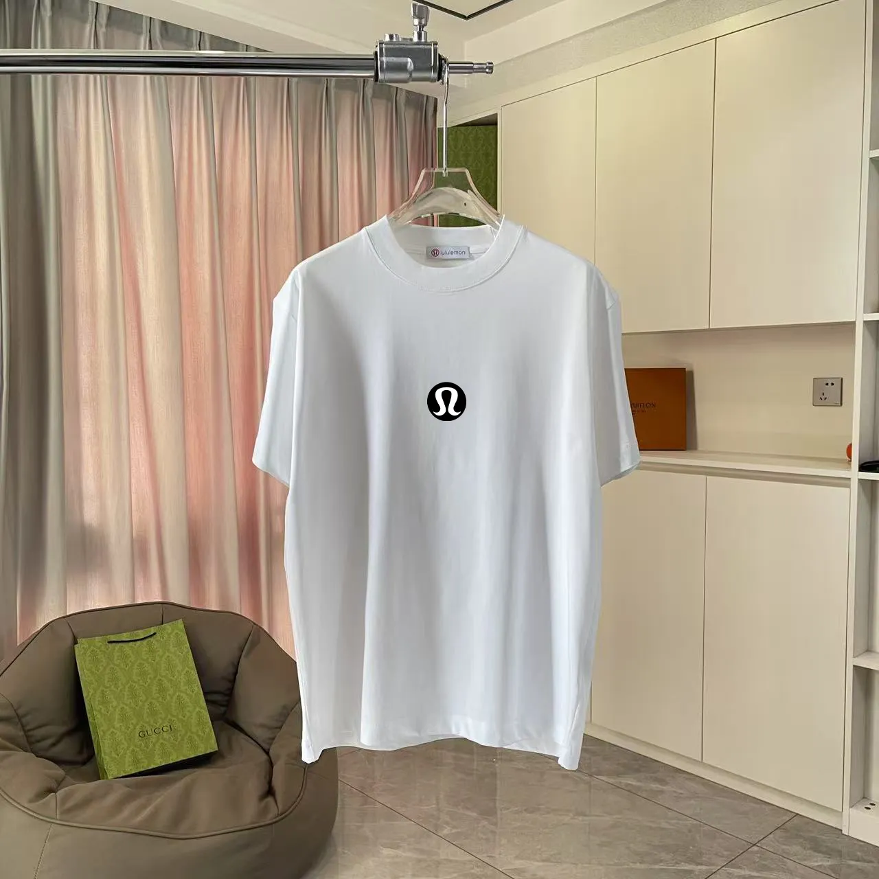 lulu* 2025 New Arrival logo g t Same Style Size：S M L XL XXL ：Black White Red Gray