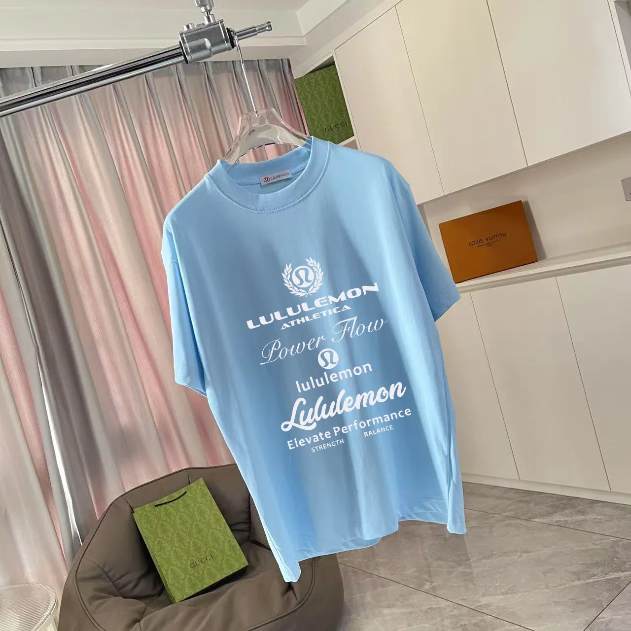 lulu* 2025 New Arrival logo g t Same Style Size：S M L XL XXL ：Black White Green Blue