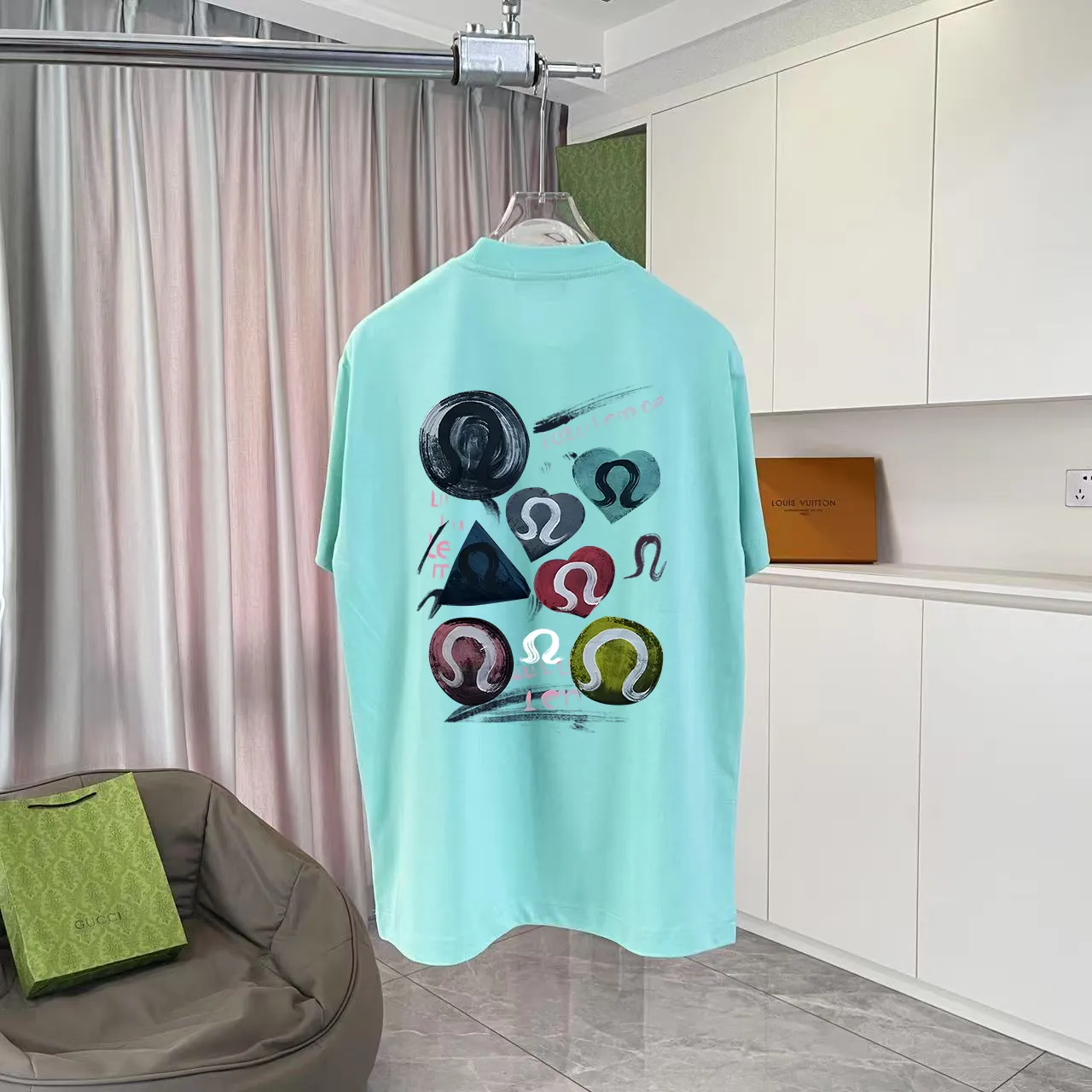 lulu* 2025 New Arrival logo g t Same Style Size：S M L XL XXL ：Black White Green Purple