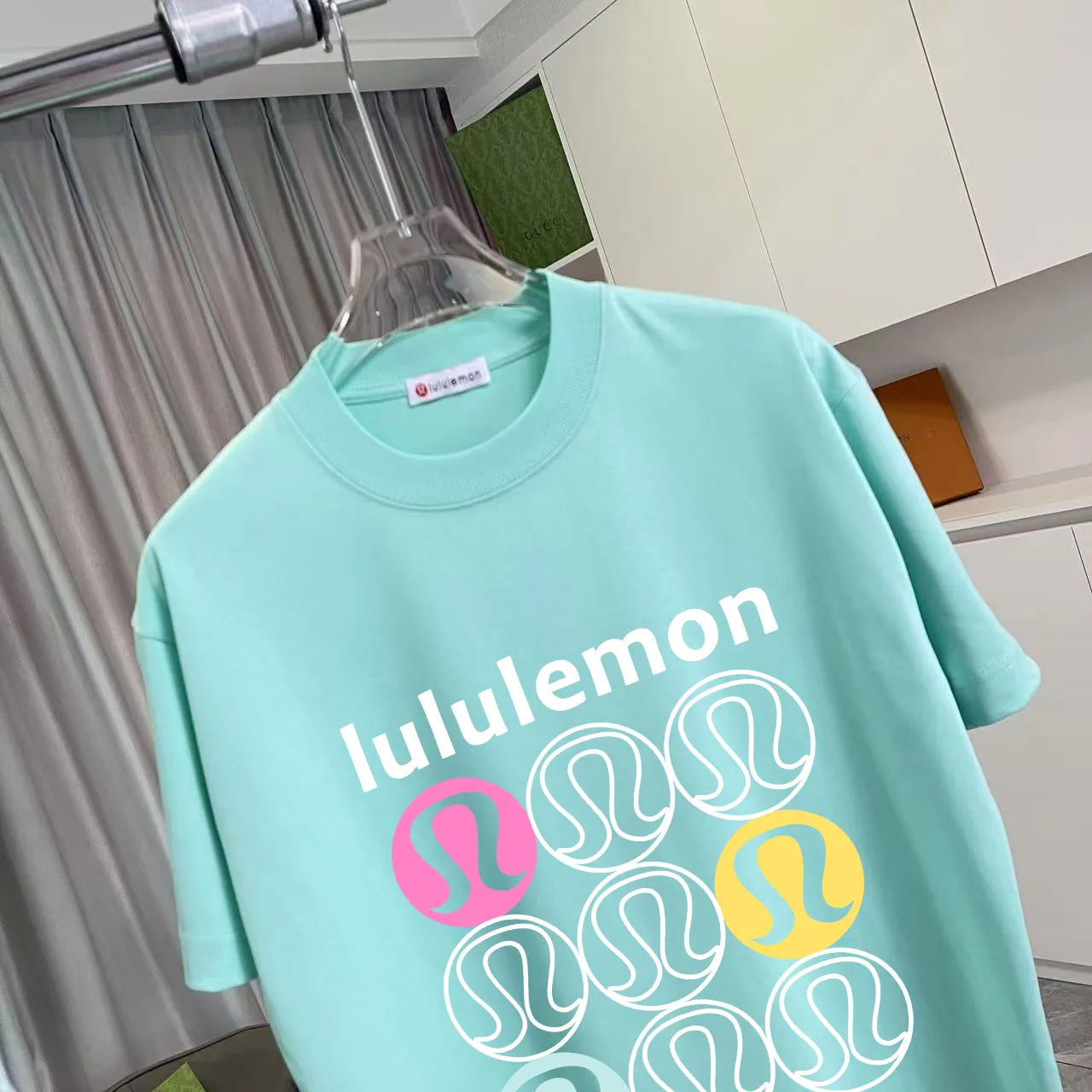 lulu* 2025 New Arrival logo g t Same Style Size：S M L XL XXL ：Black White Pink Green Gray