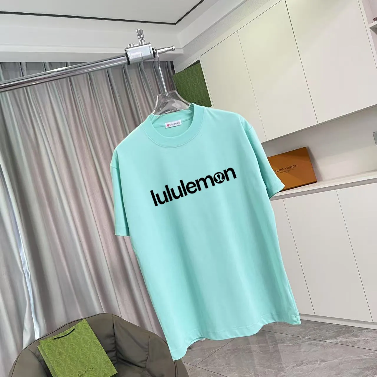 lulu* 2025 New Arrival logo g t Same Style Size：S M L XL XXL ：Black White Green Blue