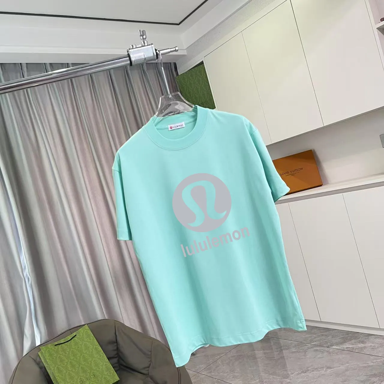 lulu* 2025 New Arrival logo g t Same Style Size：S M L XL XXL ：Black White Green Purple
