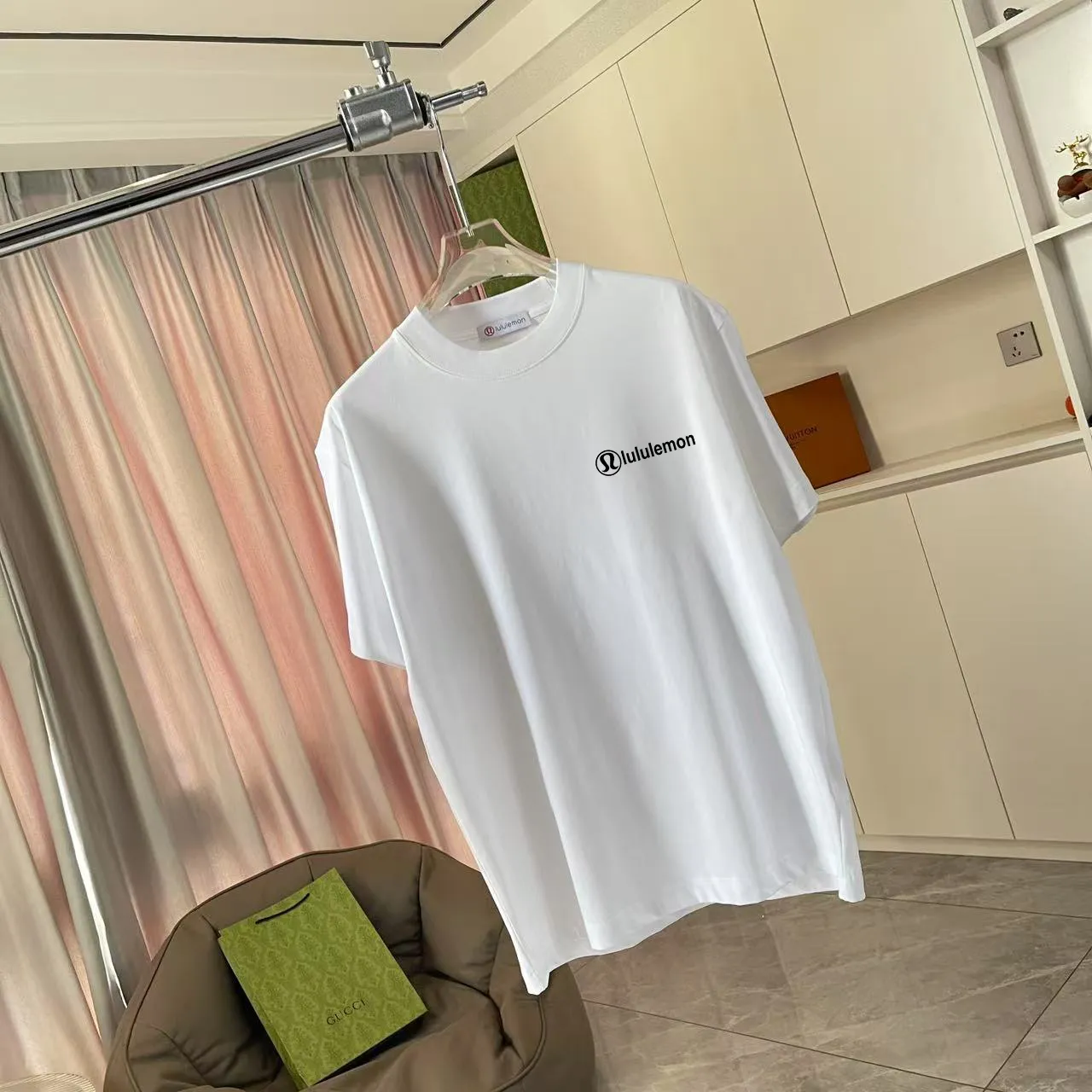 lulu* 2025 New Arrival logo g t Same Style Size：S M L XL XXL ：Black White Red Gray