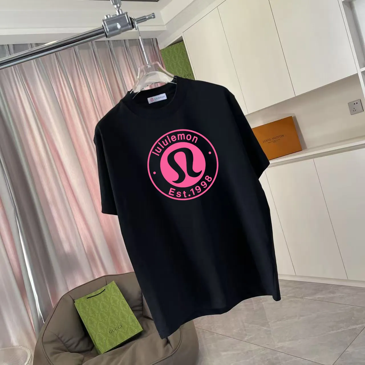 lulu* 2025 New Arrival logo g t Same Style Size：S M L XL XXL ：Black White Red Gray