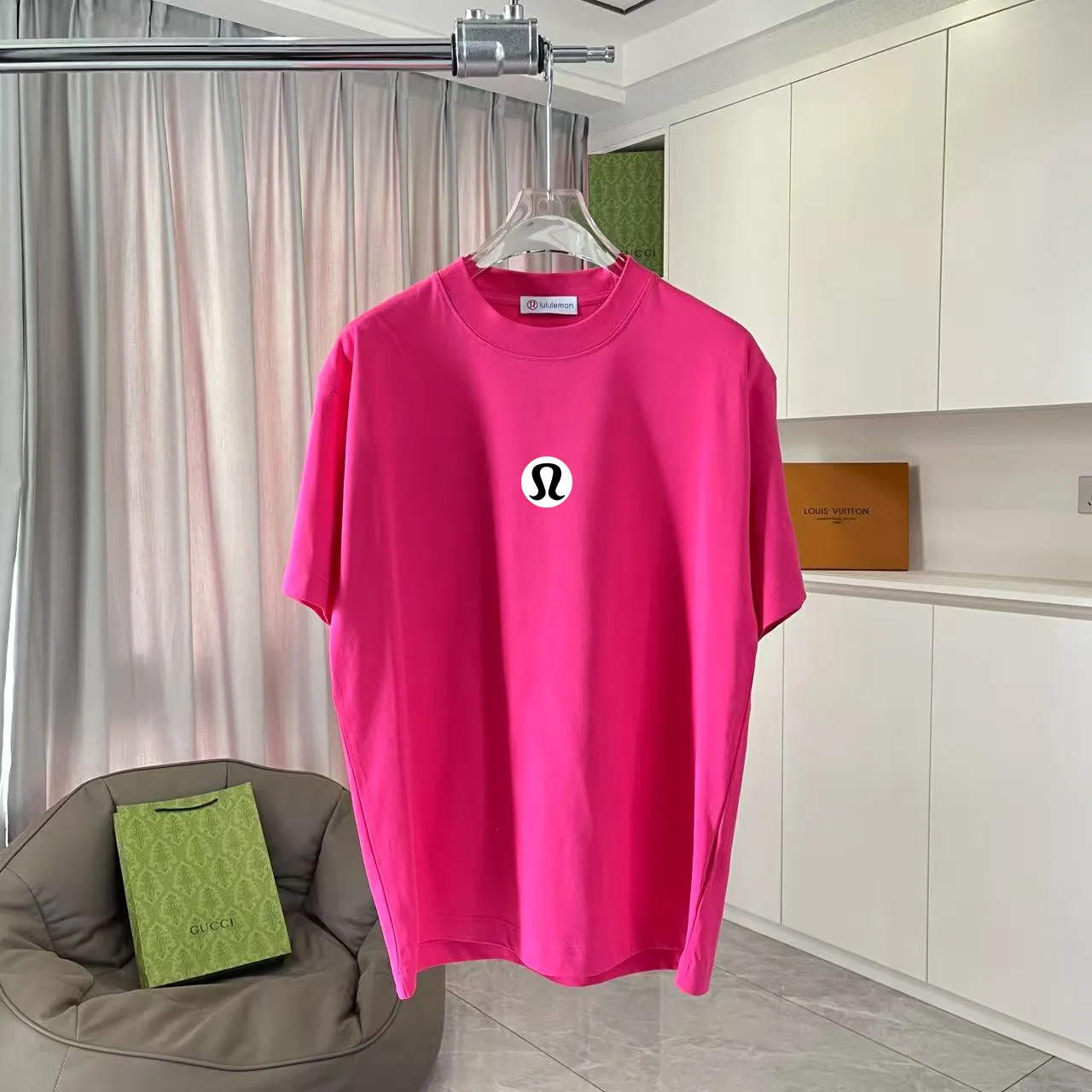 lulu* 2025 New Arrival logo g t Same Style Size：S M L XL XXL ：Black White Red Gray