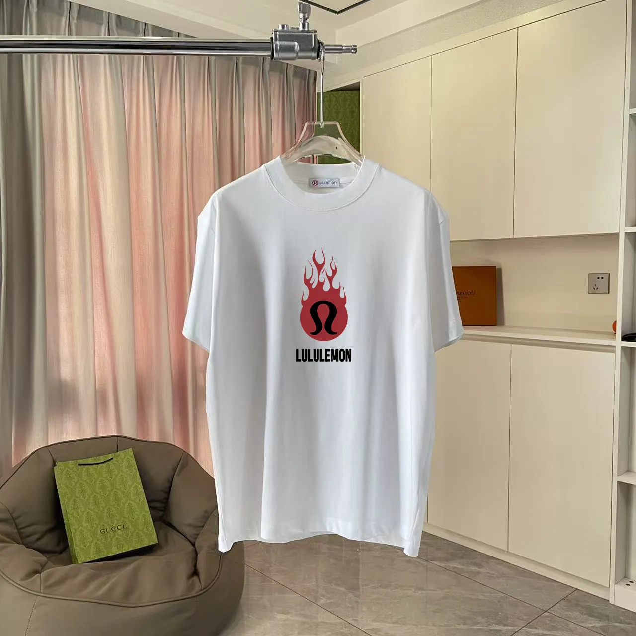 lulu* 2025 New Arrival logo g t Same Style Size：S M L XL XXL ：Black White Pink Purple