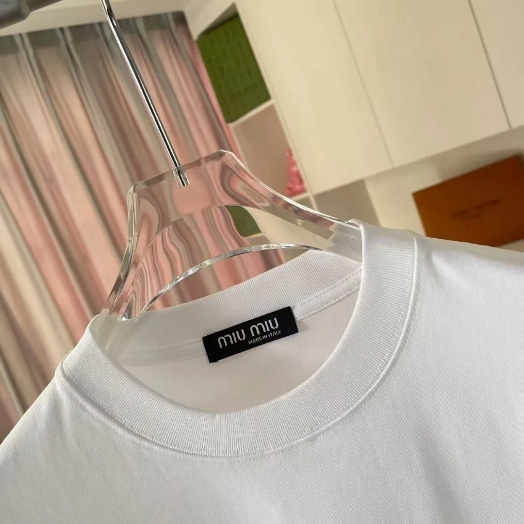 Miu Miu 2025 New Arrival logo 300g t Same Style Size：S M L XL XXL ：Black White Pink Green Purple