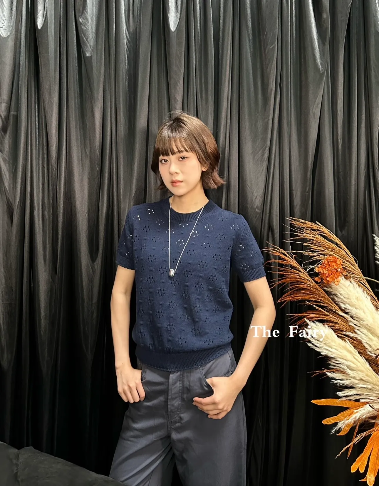 / Miumiu/ 26Ss White （Navy Blue- ）