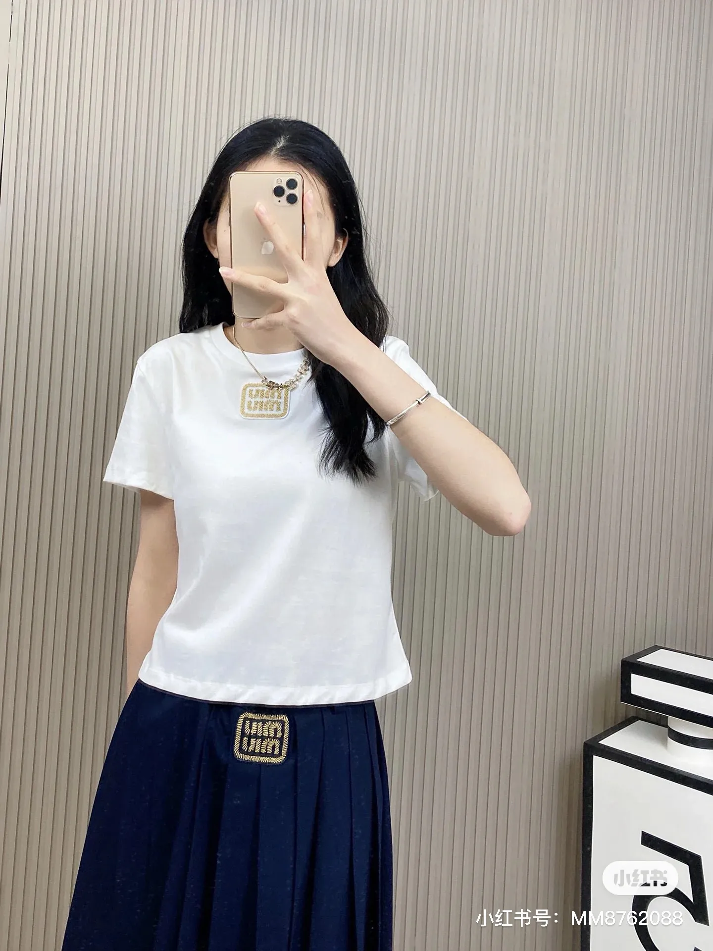 M 145#Miumiu • New Arrival ✅✅✅ Quality Size：S M L ：White