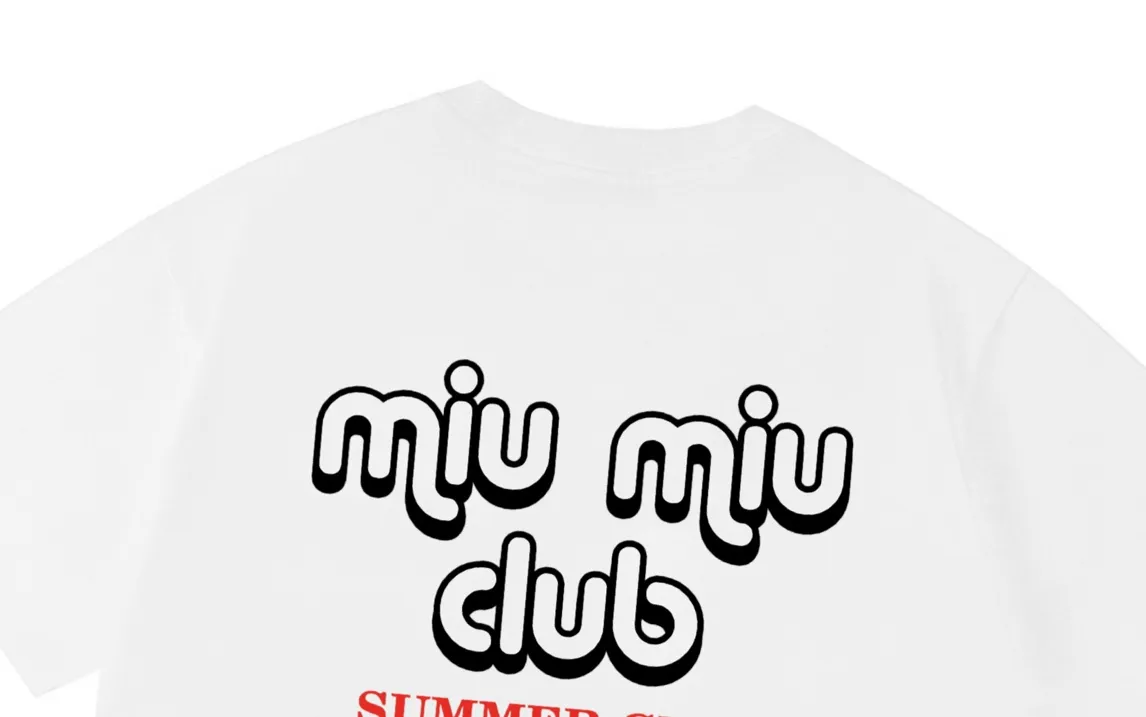 MIU MIU New Arrival logo Same Style t · 300 100％ · 32 · ：White Size：XS S M L