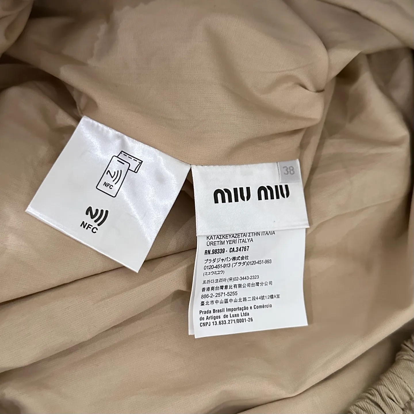 Miu Miu Khaki Miu Miu Classic 1： Miu Miu 2: 3: 4: Size：M-3XL