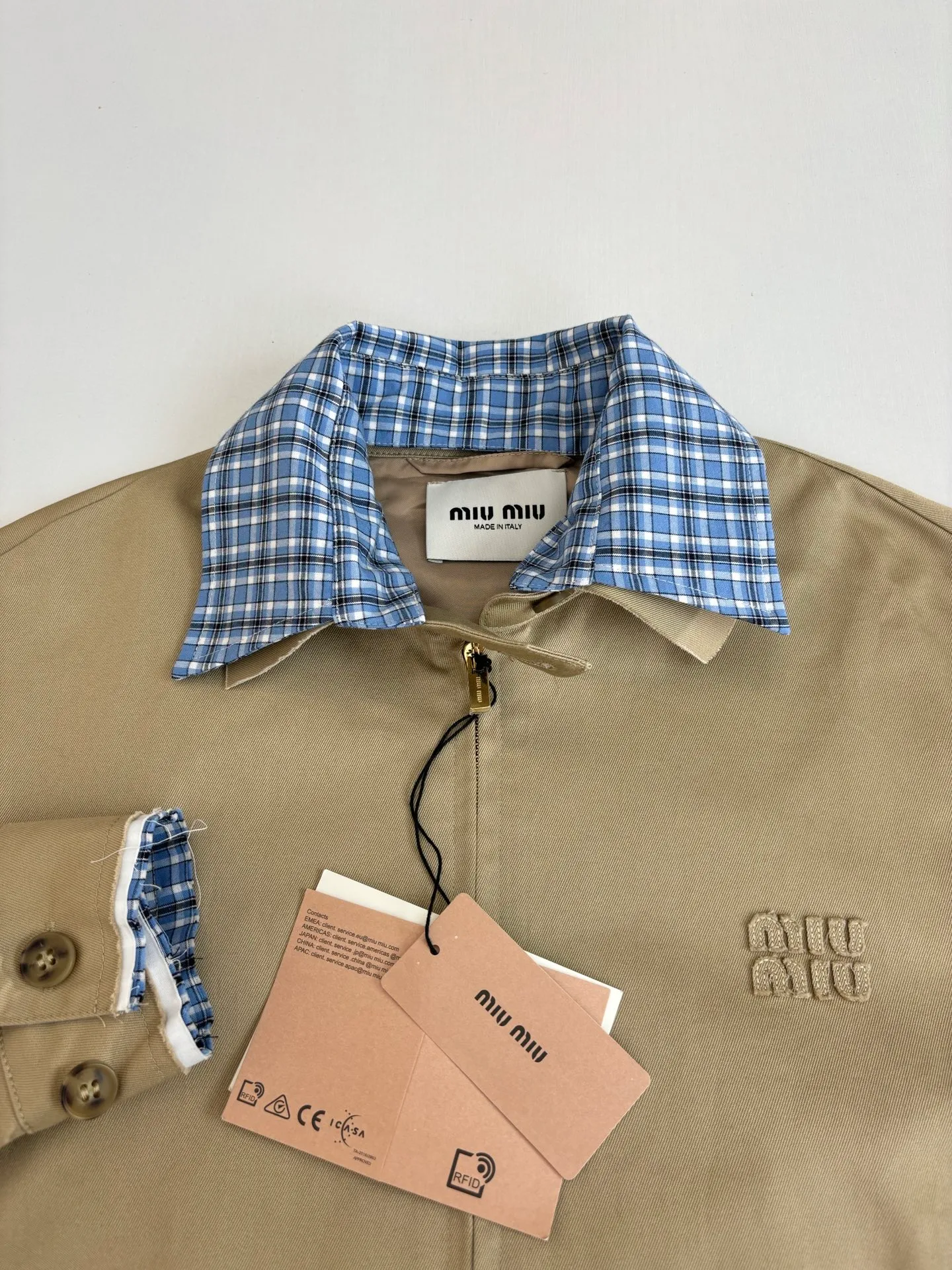 Miumi*/ 25SS ， 。 ， ， 。 19 ， ， 。 Breathable ， ， 。 ， 、 ， 。 ， 0.3cm ， Retro ， 。 Size：S/M/L