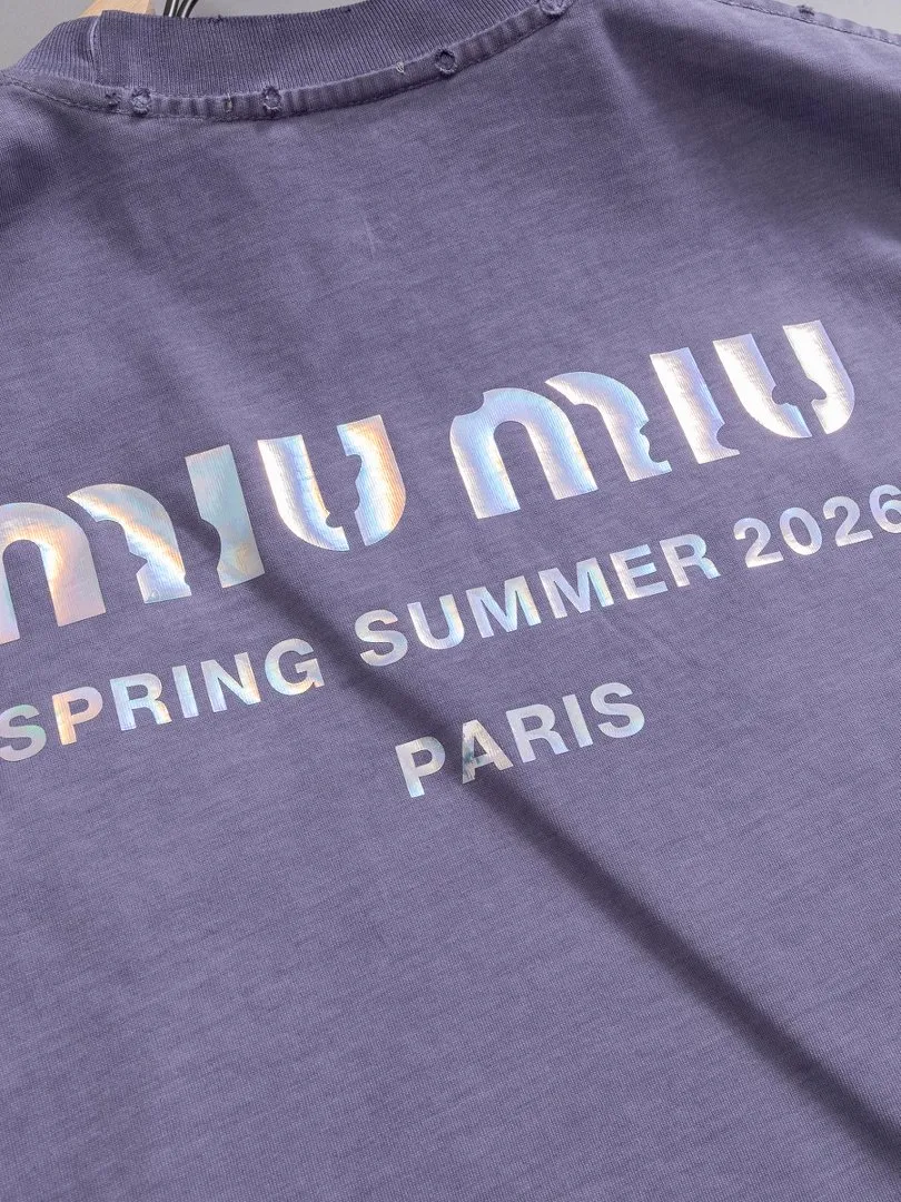 P90✨🔥 [MIU MIU ] 2026FW T Premium 26s 300 ： Purple Size：S M L XL 2XL
