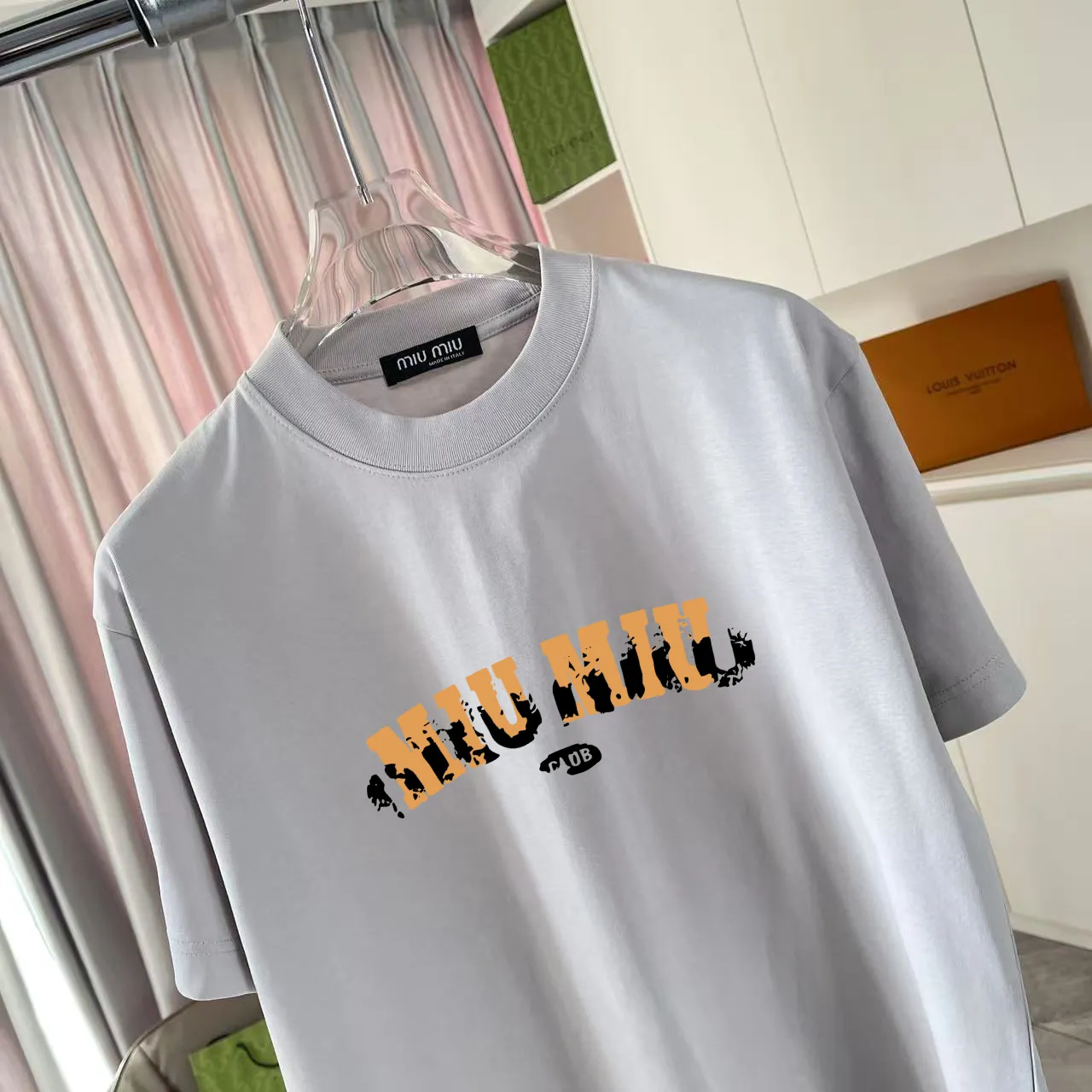 Miu Miu 2025 New Arrival logo 300g t Same Style Size：S M L XL XXL ：Black White Gray Red