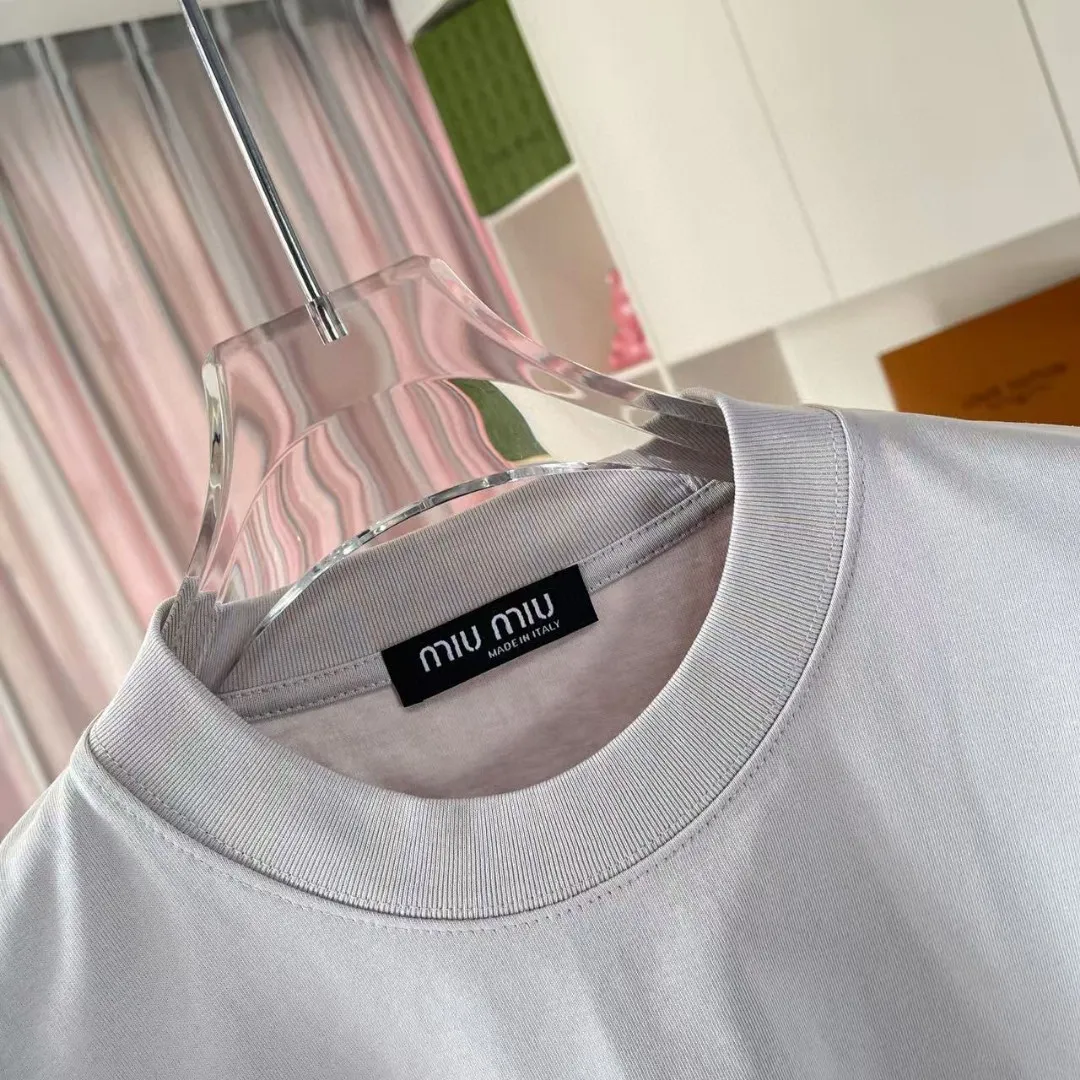 Miu Miu 2025 New Arrival logo 300g t Same Style Size：S M L XL XXL ：Black White Gray Red
