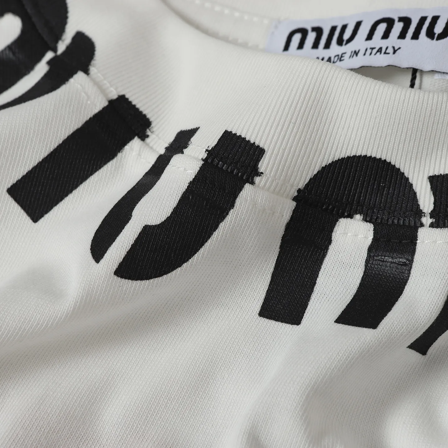 MIUMIU/ 25ss t ， logo ， Breathable， ， ， ：Black White Size：XS S M L
