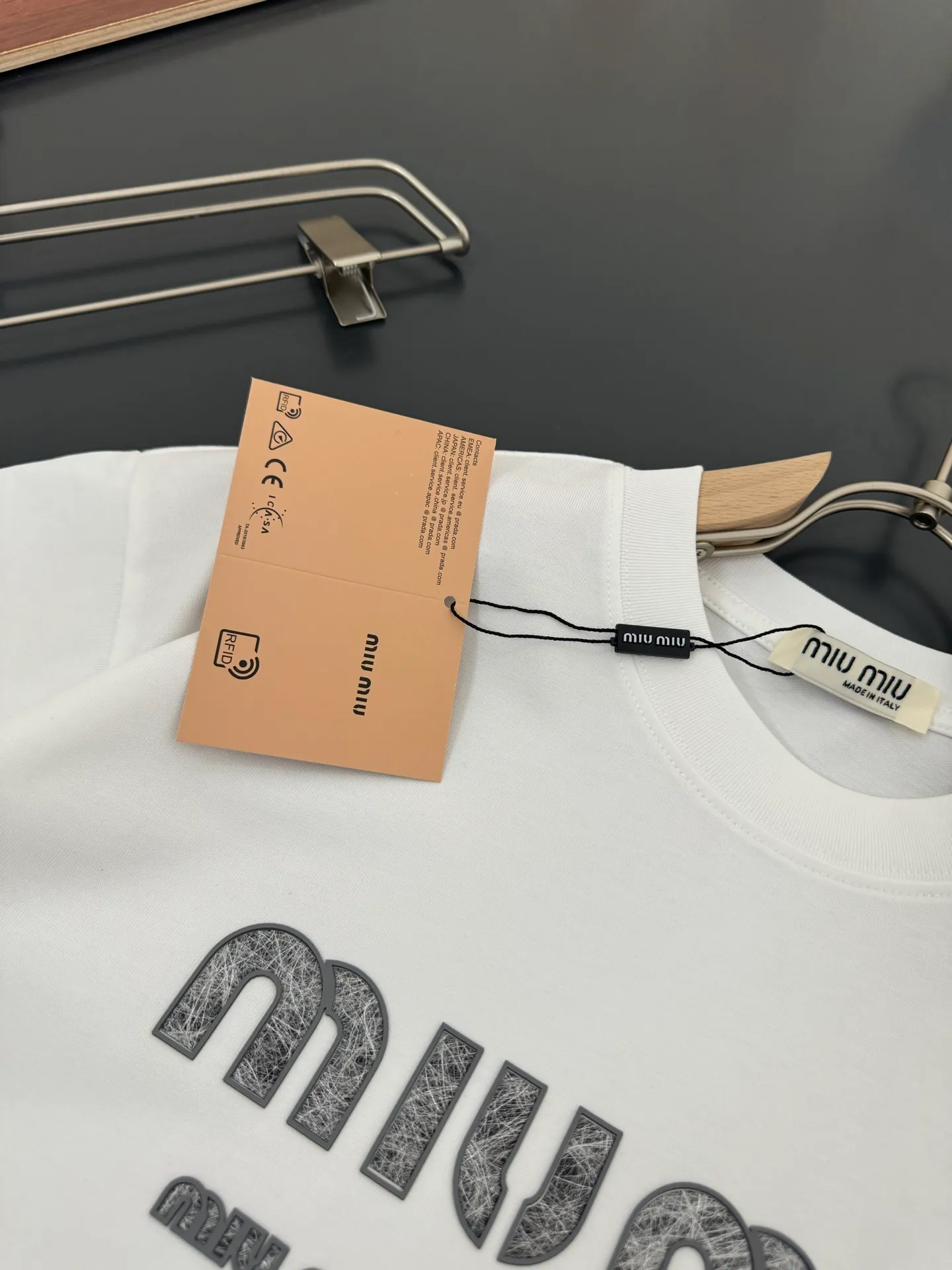 miumiu* *320g t Breathable logo New Arrival t ， ， Versatile ：Black White Red Sizes：S M L XL XXL