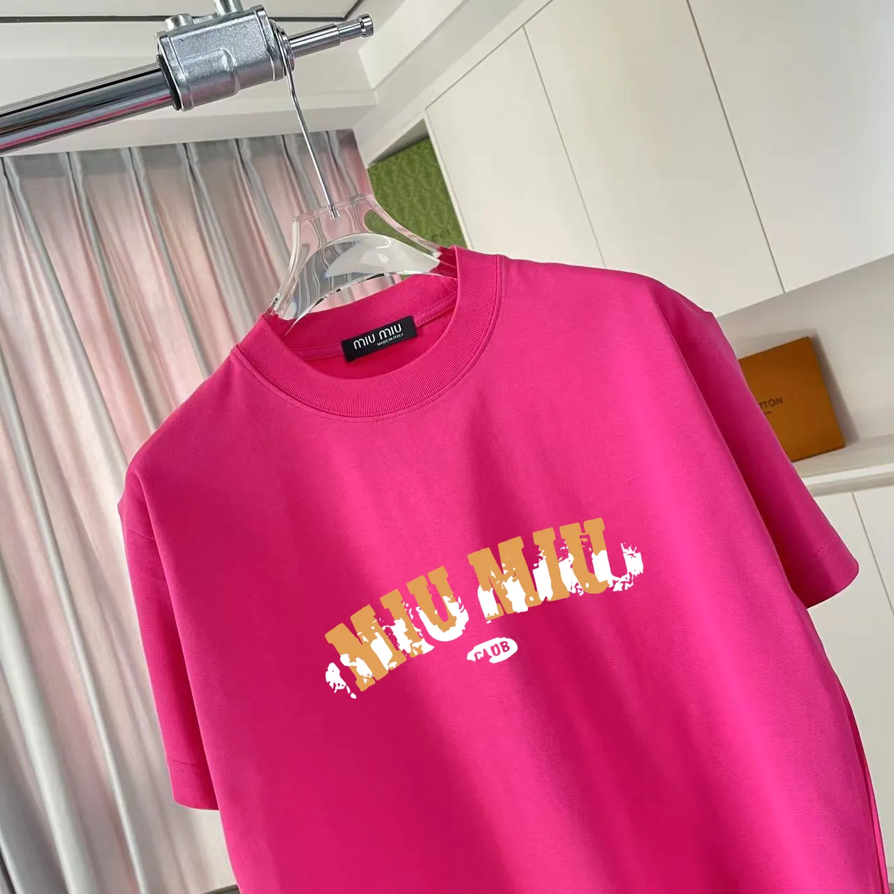 Miu Miu 2025 New Arrival logo 300g t Same Style Size：S M L XL XXL ：Black White Gray Red