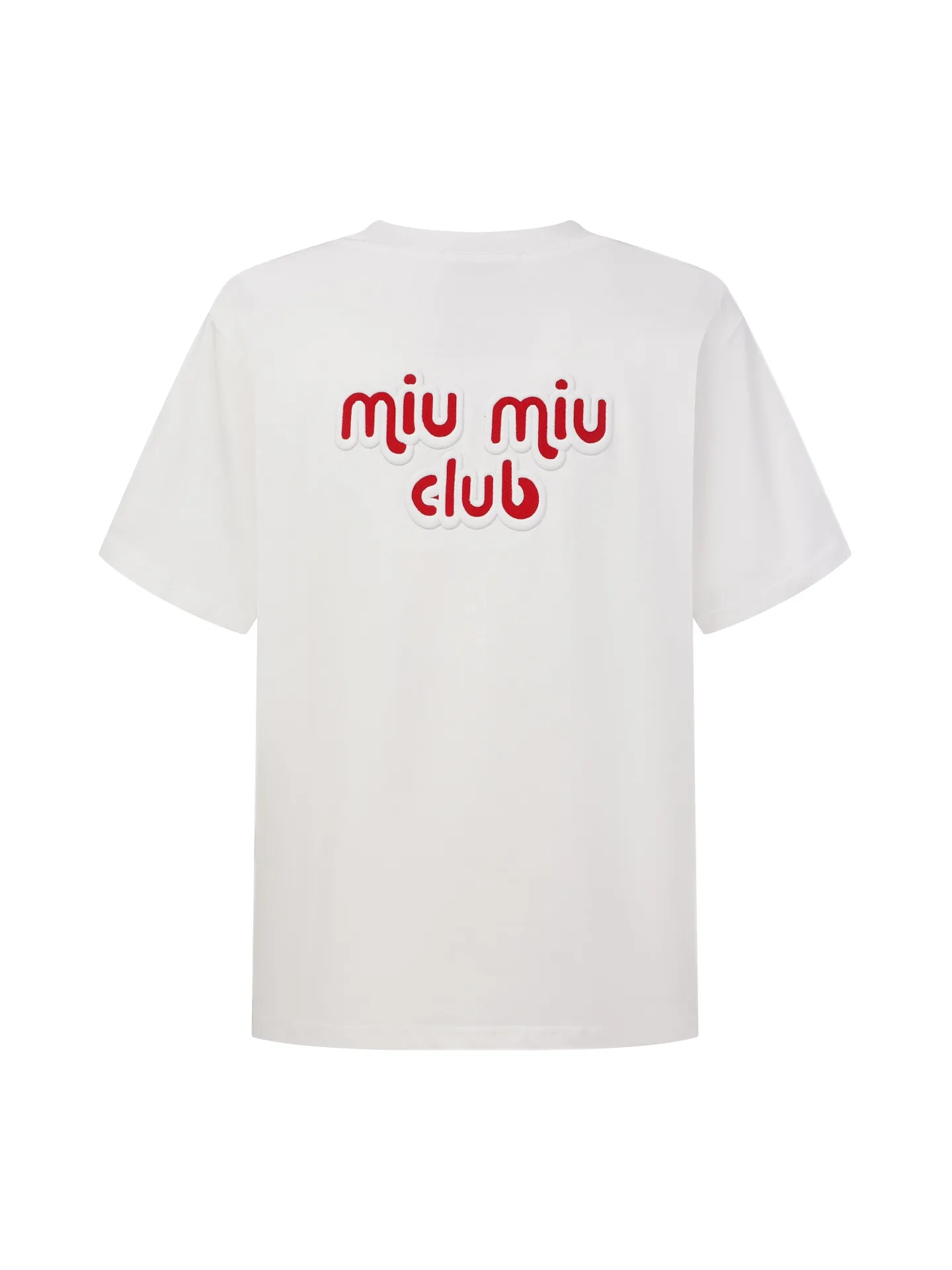 Miumiu/ 2026ss「Club」Series T Miu Miu 2026New Arrival T ， ， ， “Retro ” ， Versatile 。 「Club」 “miu miu club” ， ； / ， Retro Red White ， fufu “ ” ， 90 ， 。 / ， ， ， ；Black White Red ，Classic Miu Miu ， Retro ， 。 ， ， ， 、 ， Oversize ； ， “ ” ， ， 、 。 ：White Black Size：XS S M L