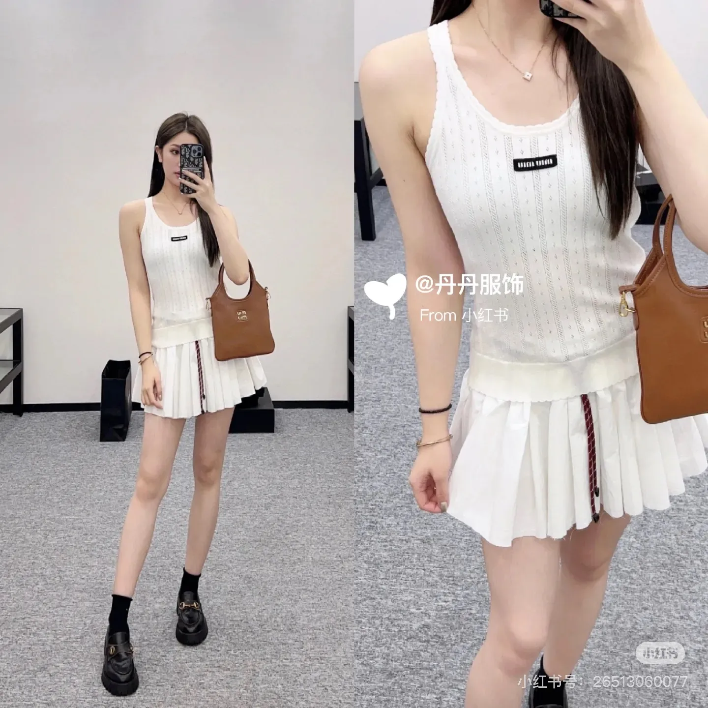 M 268#Miumiu •25ss New Arrival ✅✅✅In Stock, Quality Size：S M L ：Gray White