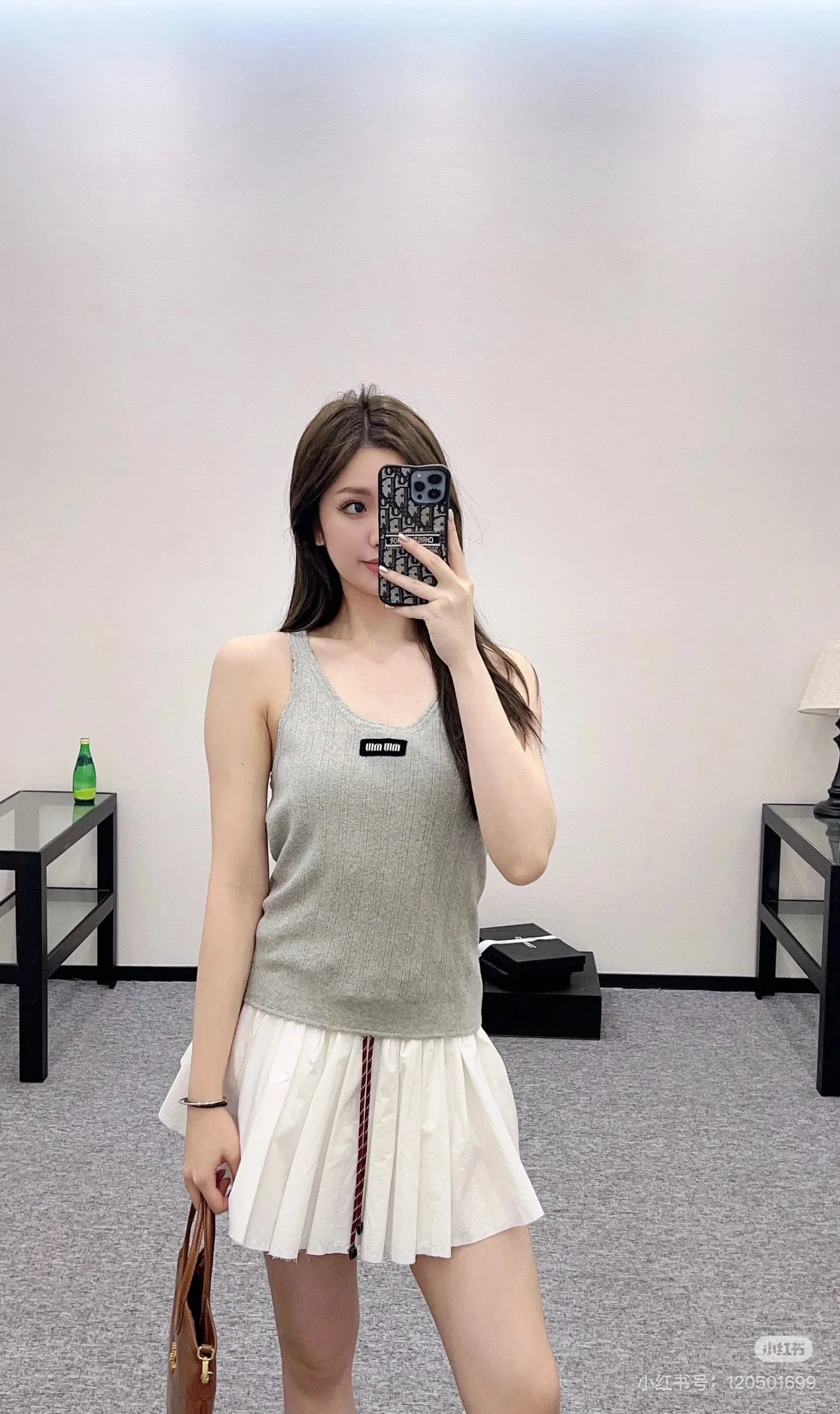 M 268#Miumiu •25ss New Arrival ✅✅✅In Stock, Quality Size：S M L ：Gray White