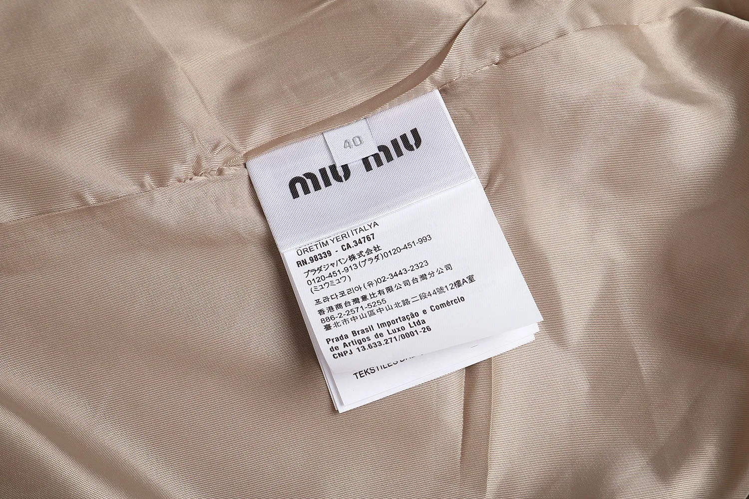 Miu Miu 19,534 ， ， Khaki Miu Miu ， 。 。 。 Size:36/38/40/42