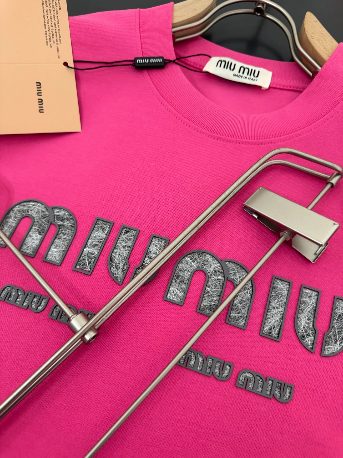 miumiu* *320g t Breathable logo New Arrival t ， ， Versatile ：Black White Red Sizes：S M L XL XXL