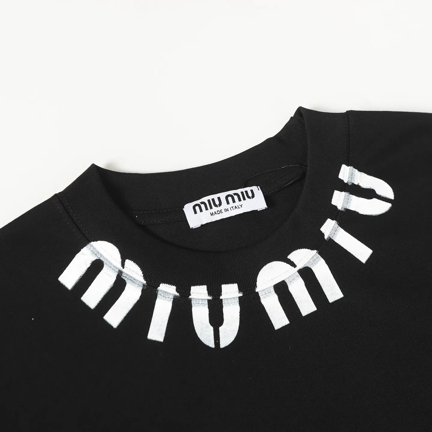 MIUMIU/ 25ss t ， logo ， Breathable， ， ， ：Black White Size：XS S M L